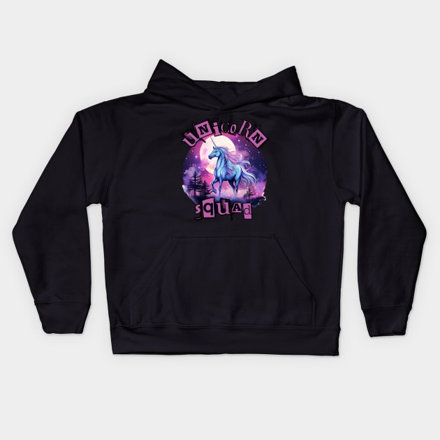 Unicorn Squad Kids Hoodie by LetsGetInspired